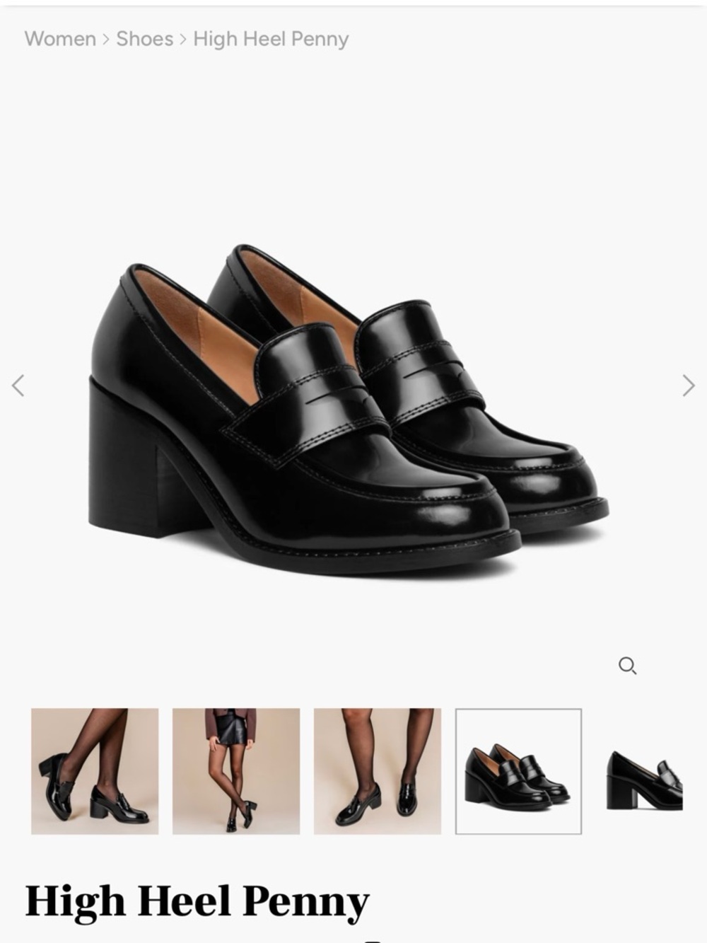 Thursday Boot Company Black Patent Leather Block Heel Loafers